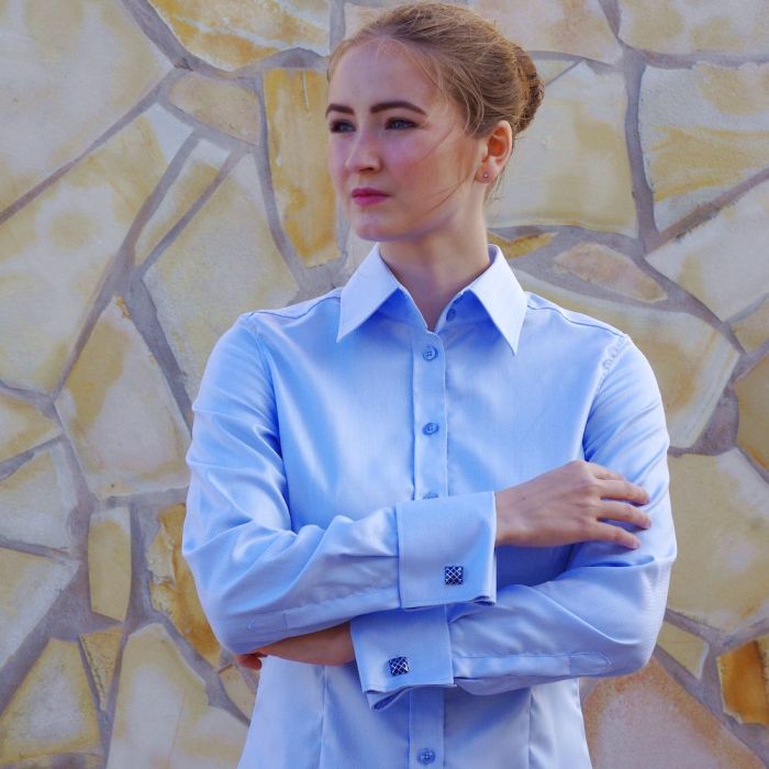 Blue women's dress shirt