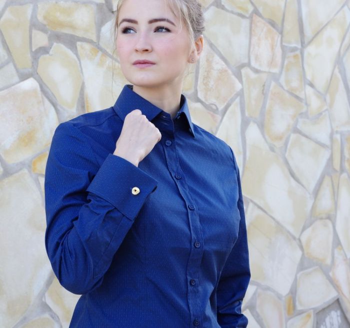 Blue women's dress shirt