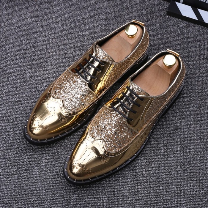 White and gold dress shoes mens