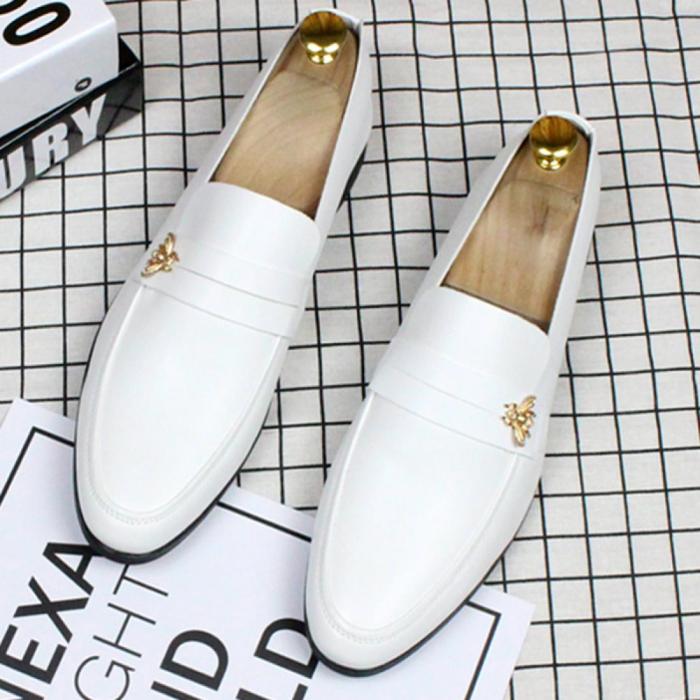 White and gold dress shoes mens